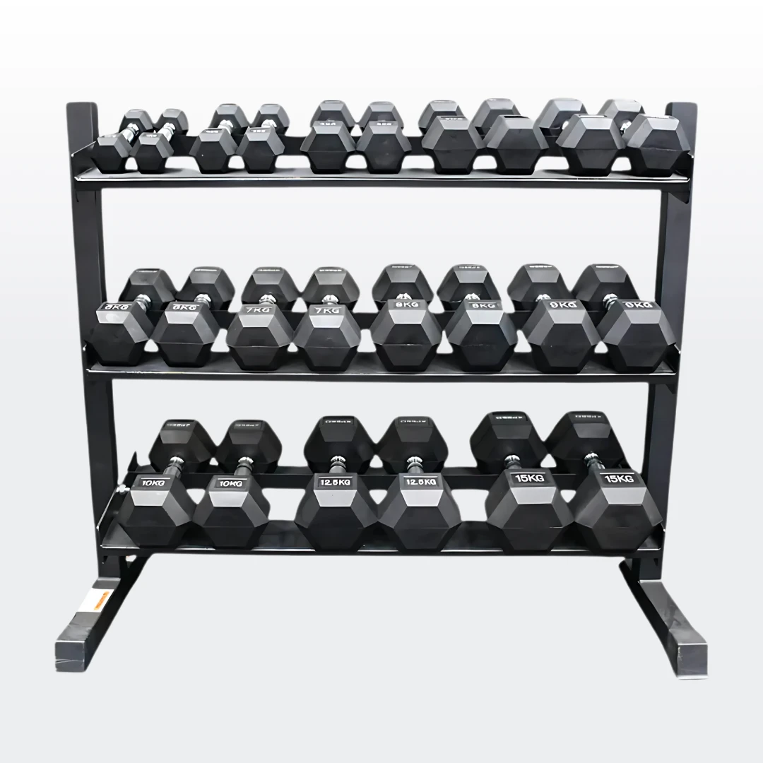 Xpeed 165kg Dumbbell Set + 3 Tier Rack Package 3 Xpeed 165kg Dumbbell Set + 3 Tier Rack Package