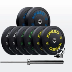 Xpeed 100kg Professional Bumper Plate Bundle 15 Xpeed 100kg Professional Bumper Plate Bundle -Home Fitness Xpeed 100kg Bumper Set 2