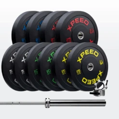 Xpeed 150kg Professional Bumper Plate Bundle -Home Fitness Xpeed 150kg Bumper Set 2